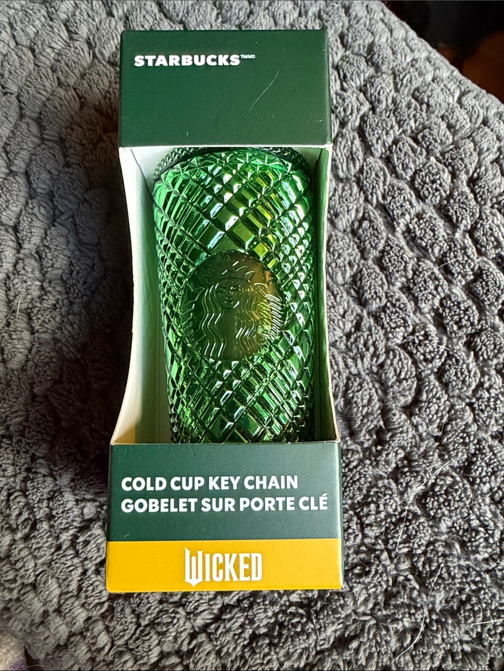 Starbucks WICKED Green Textured Cold Cup Keychain